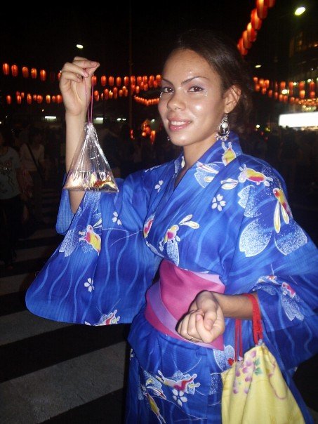 KCP student Rachel Brown in a kimono