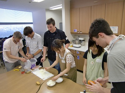 Vegetables KCP students in cooking class