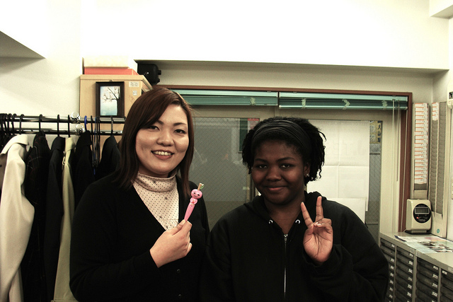 Lena Rodgers with one of her teachers