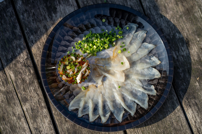 Fugu Pufferfish sashimi