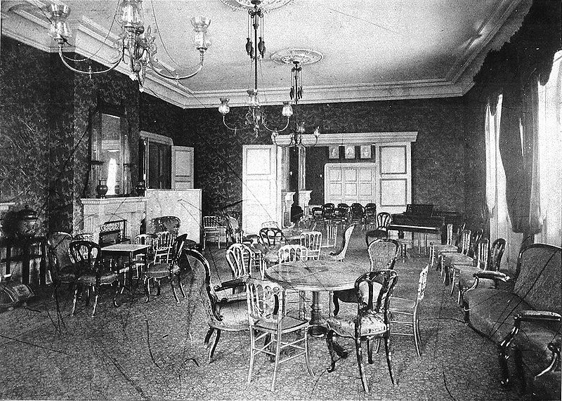 Interior of Peers Club, Tokyo, circa 1911.