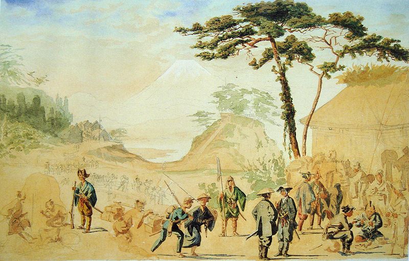 Bakufu troops near Mount Fuji in 1867