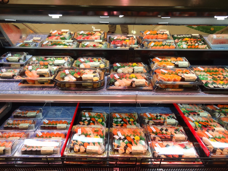 Sushi on display