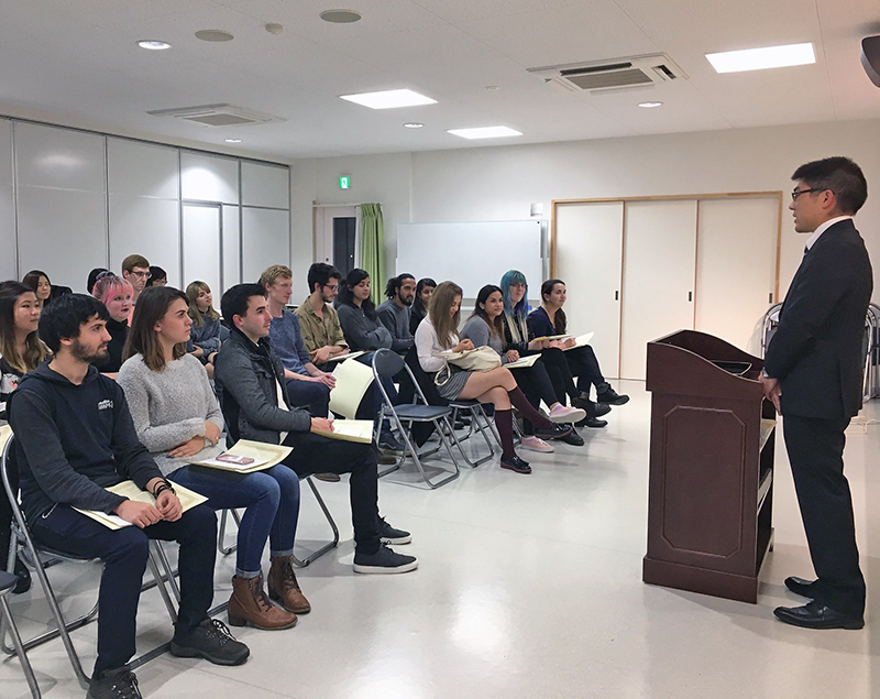 KCP students gathered for a talk in the campus.