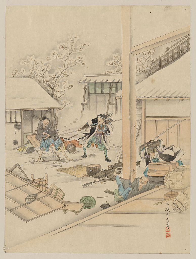 Depiction of Kira Yoshinaka's hiding place as ronin searched for him.