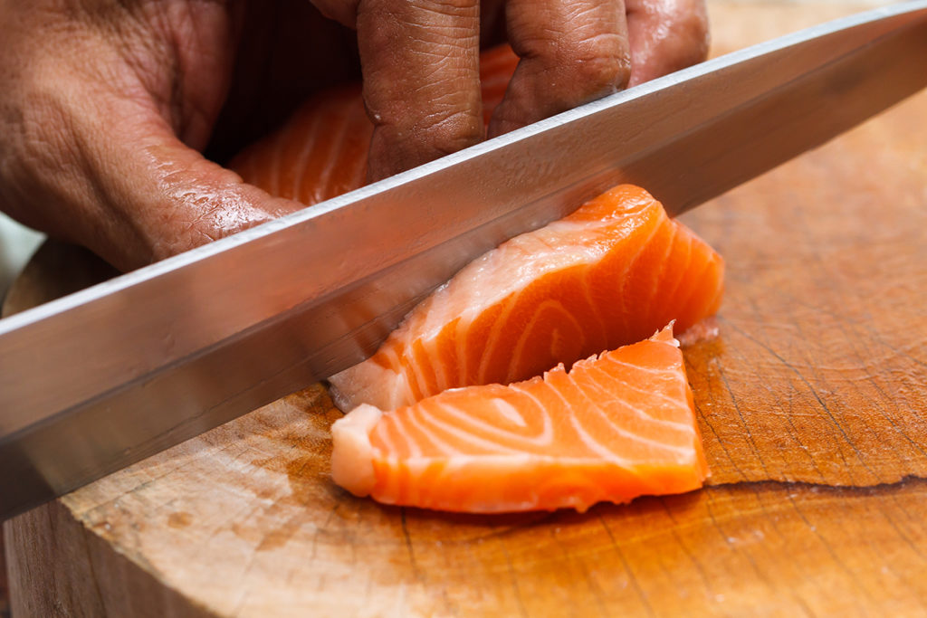 Slicing sashimi