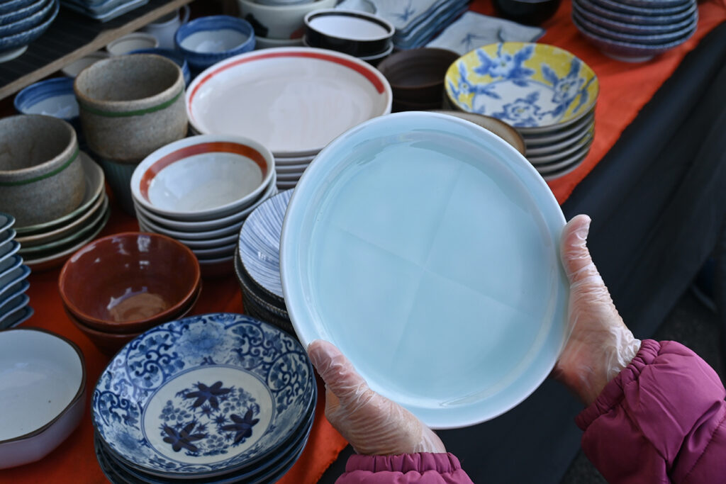 Japan tourism. A view of the Pottery Fair in Japan.